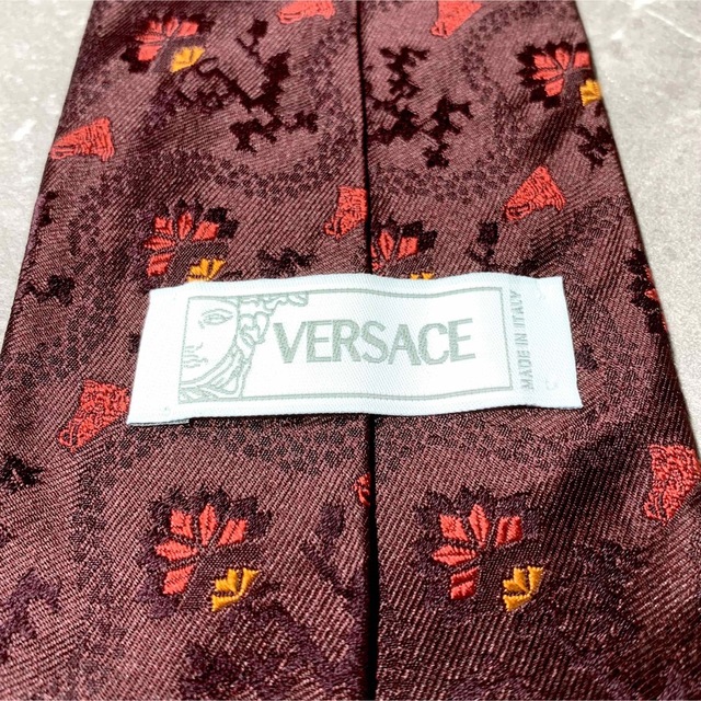 VERSACE(ヴェルサーチ)のVERSACE ネクタイ 高級 お洒落 ワインレッド メンズのファッション小物(ネクタイ)の商品写真