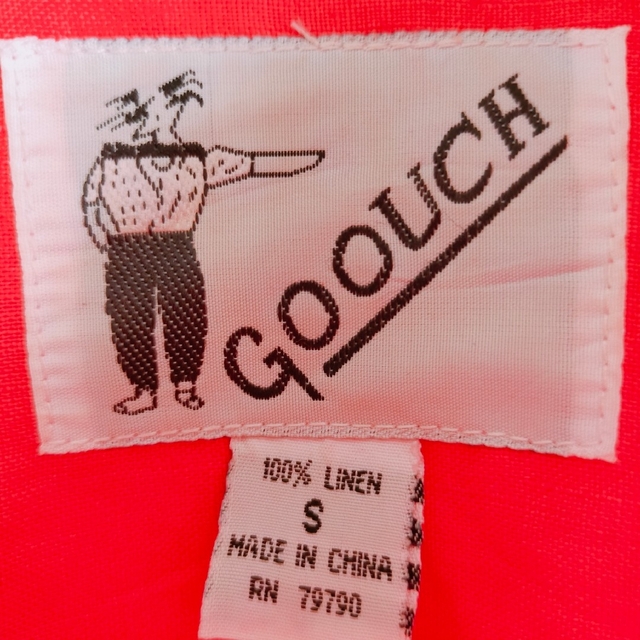 GOOUCH グーチ　デッドストック　長袖　リネンシャツ　レッド　S メンズのトップス(シャツ)の商品写真