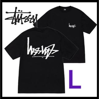 ステューシー★Lサイズ★STUSSY FLIPPED TEE 逆ロゴ  黒