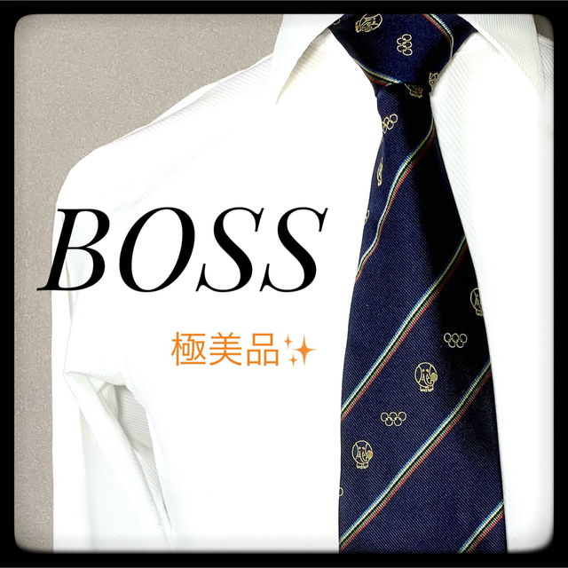 HUGO BOSS(ヒューゴボス)のHUGO BOSS ネクタイ ネイビー お洒落♪ メンズのファッション小物(ネクタイ)の商品写真