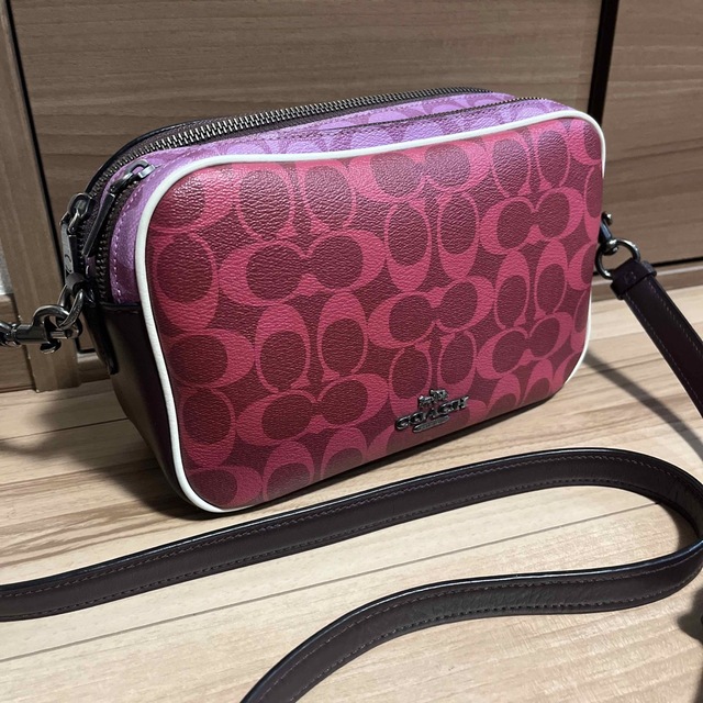 バッグCOACH コーチ ダブルジップ ショルダーバッグ マルチカラー