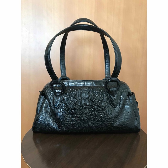 品質保証!!【美品】最高級☆クロコダイル 背ワニ ハンドバッグ