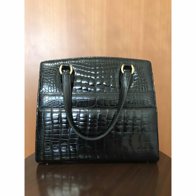 お値打ち価格◇綺麗目◇シャイン ◇クロコダイル ハンドバッグ