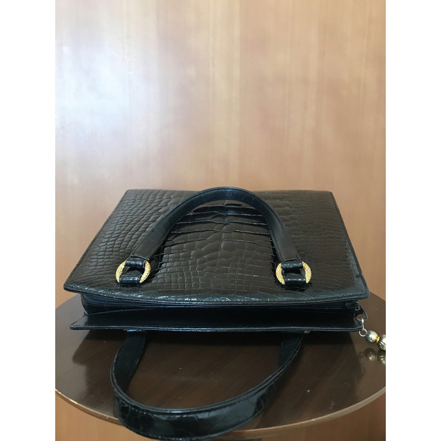 お値打ち価格◇綺麗目◇シャイン ◇クロコダイル ハンドバッグ