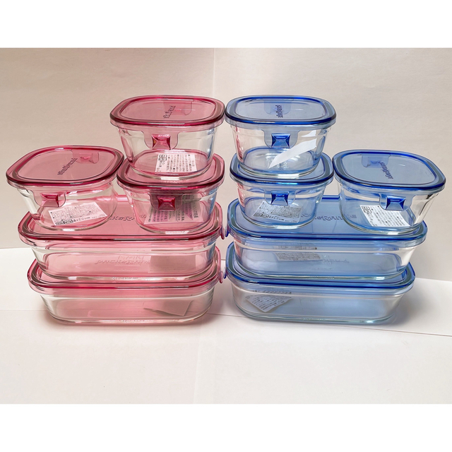 Pyrex(パイレックス)の●イワキ●パック＆レンジ 耐熱ガラス 保存容器  10点セット インテリア/住まい/日用品のキッチン/食器(容器)の商品写真