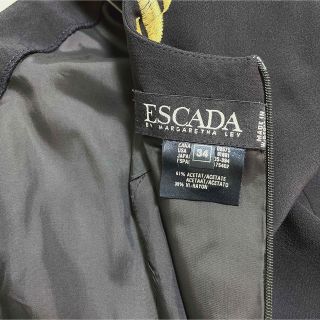 ESCADA スパンコールVネックワンピース ブラック サイズ34-