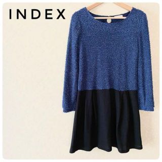 インデックス(INDEX)の良品‼INDEXインデックス　レディース膝丈ワンピース　М　ラメ(ひざ丈ワンピース)