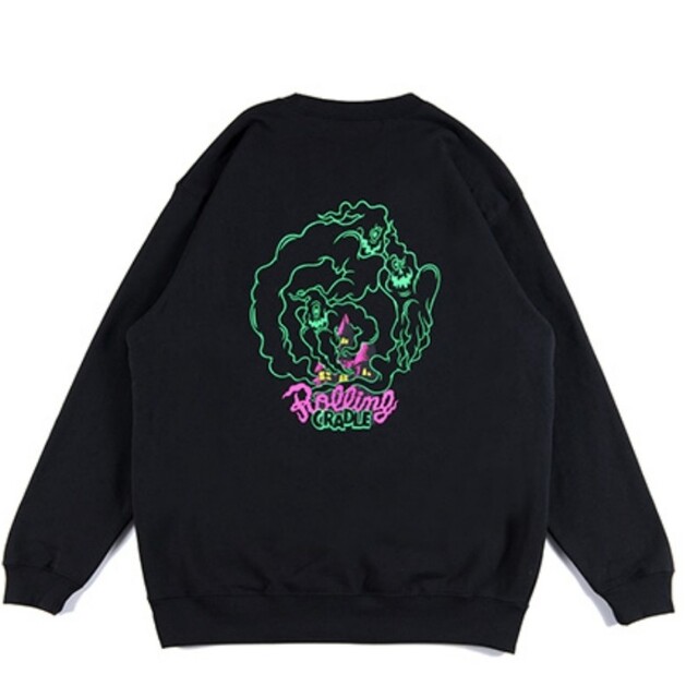 ROLLING CRADLE(ローリングクレイドル)の【美品】ロリクレ スウェット  OBAKE CREWNECK おばけ 黒 レディースのトップス(トレーナー/スウェット)の商品写真