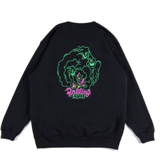 ローリングクレイドル(ROLLING CRADLE)の【美品】ロリクレ スウェット  OBAKE CREWNECK おばけ 黒(トレーナー/スウェット)