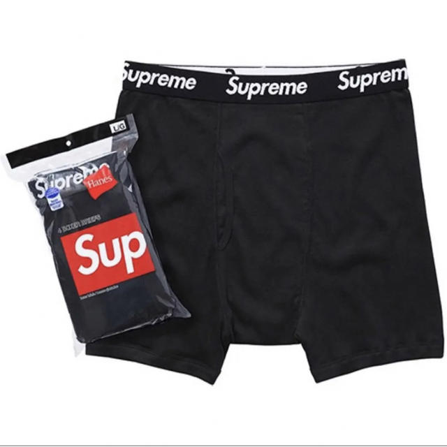 黒S☆Supreme Hanes Boxer Briefs3枚 ボクサーブリーフ - ボクサーパンツ