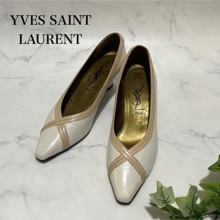 イヴサンローラン(Yves Saint Laurent)のイヴサンローラン　YSL ハイヒール　ホワイト　35.5 22.5cm(ハイヒール/パンプス)