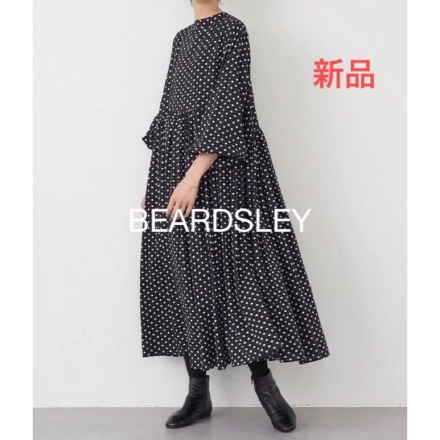 BEARDSLEY(ビアズリー)の《新品》ビアズリー BEARDSLEY　ドットギャザーワンピース　(サイズ1) レディースのワンピース(ロングワンピース/マキシワンピース)の商品写真