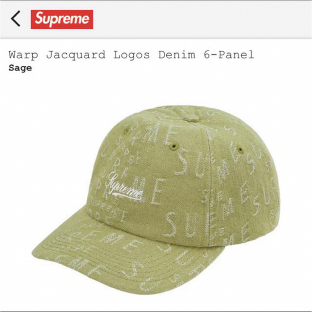 Boxlogo新品 supreme warp Jacquard Logos 6panel