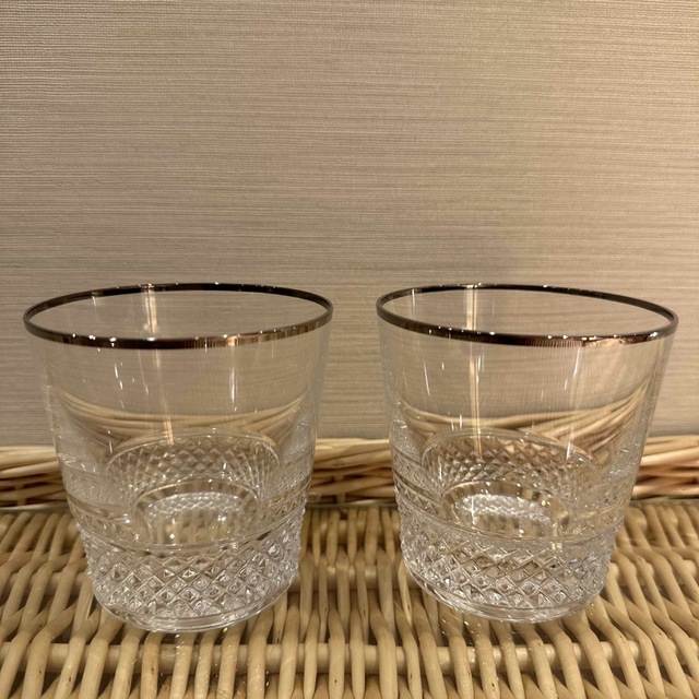 美品サンルイ SAINT-LOUIS ロックグラス 限定モデル ペアグラス 2客-