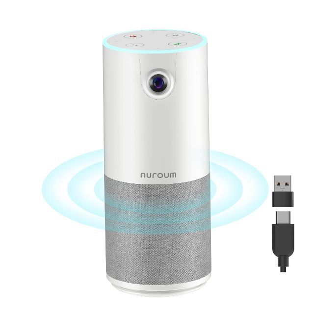 PC/タブレットNuroum Ｗebカメラ 会議用 マイクスピーカー 1台3役 スピーカーフォン