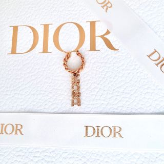 クリスチャンディオール(Christian Dior)のDIOR ディオール　クリスタル　片耳　フープ　ピアス　イヤリング　極美品(ピアス)