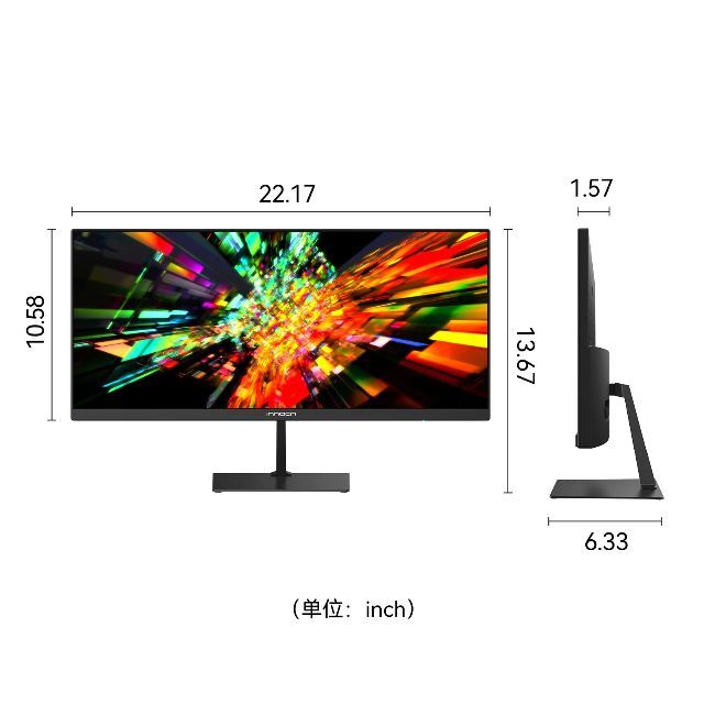 INNOCN 23.3型ワイドスクリーンモニター、21:9 FHD2560×10PC/タブレット