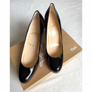 クリスチャンルブタン エナメルウエッジソールパンプス-