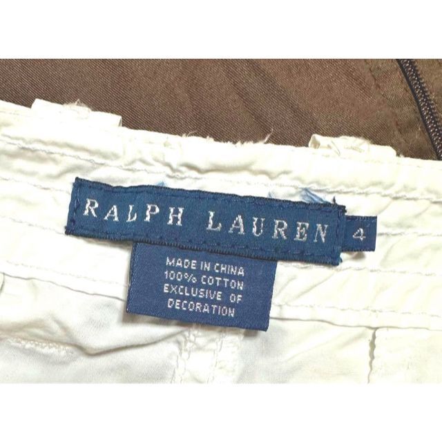 Ralph Lauren(ラルフローレン)の【美品】ラルフローレン　4サイズ　カーゴパンツ　カジュアル　白 レディースのパンツ(ワークパンツ/カーゴパンツ)の商品写真