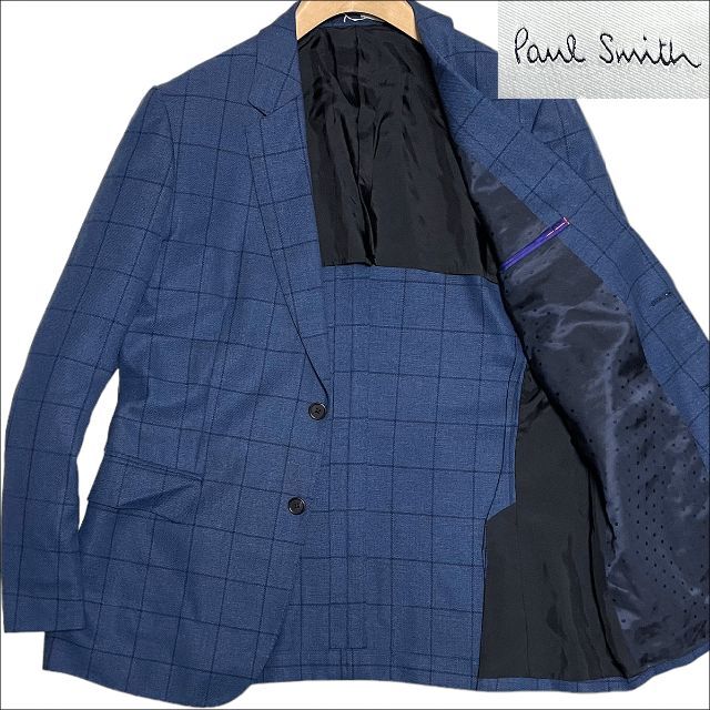 Paul Smith - J6028 美品 ポールスミス 現行タグ ウインドーペーン柄ジャケット 紺 XLの通販 by HT's shop