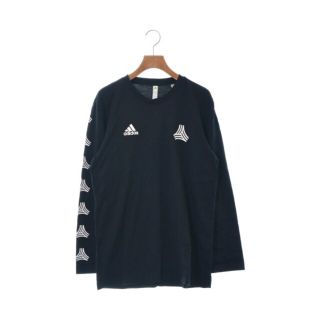 アディダス(adidas)のadidas アディダス Tシャツ・カットソー 0(XS位) 黒x白 【古着】【中古】(Tシャツ/カットソー(半袖/袖なし))