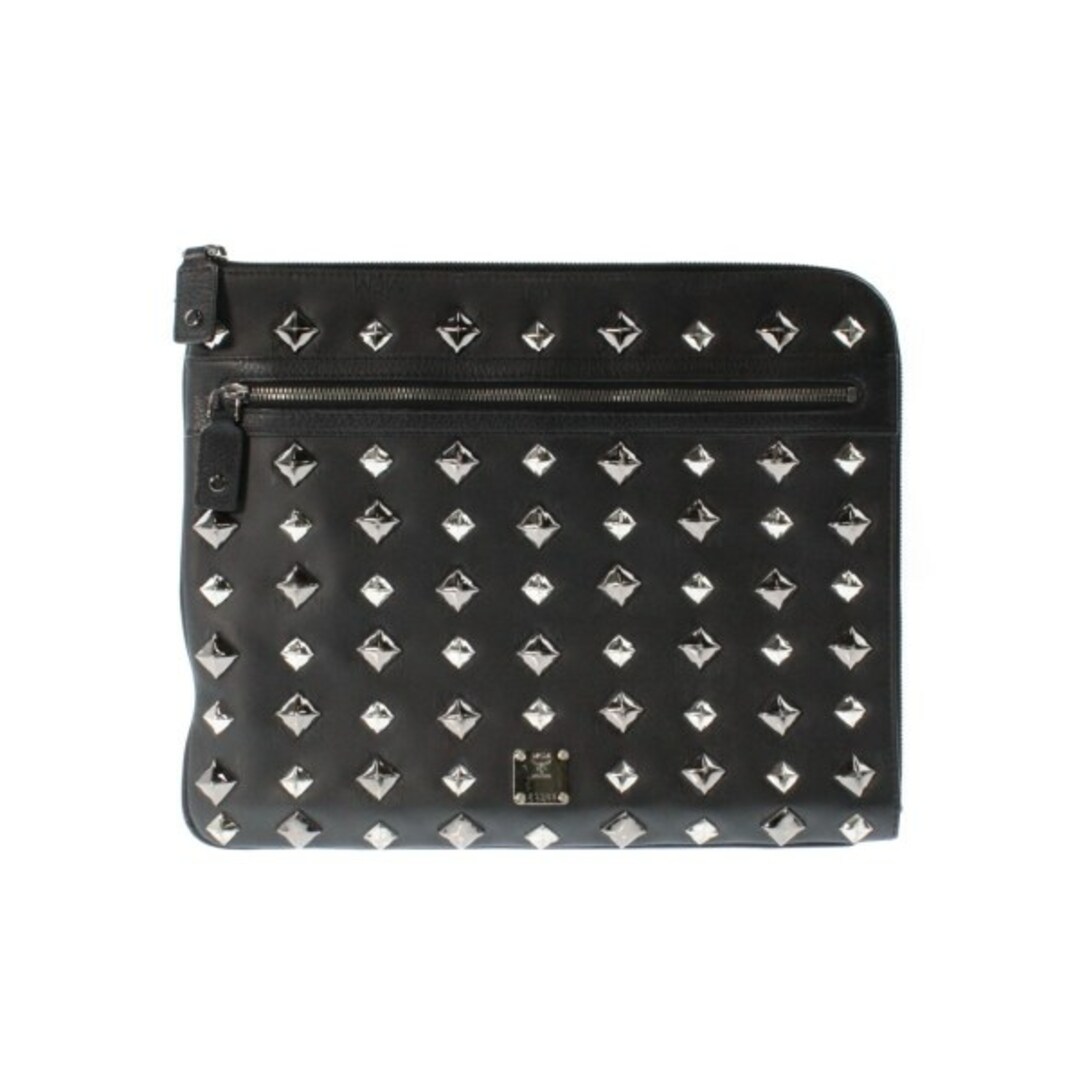 MCM エムシーエム クラッチバッグ - 黒xシルバー 【古着】【中古