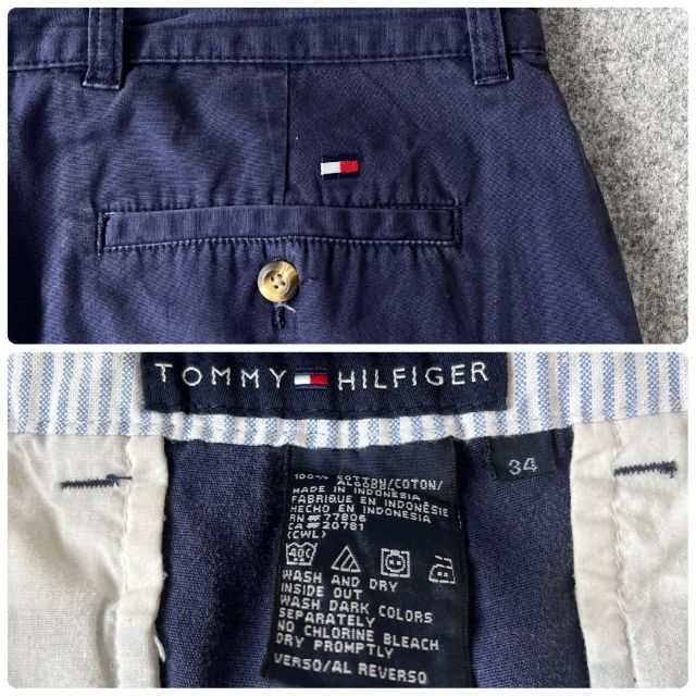 TOMMY HILFIGER(トミーヒルフィガー)の【トミーヒルフィガー】2タック ワイド チノパン ショーツ ハーフパンツ 濃紺 メンズのパンツ(ショートパンツ)の商品写真