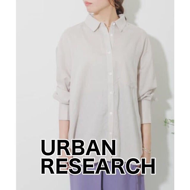 SENSE OF PLACE by URBAN RESEARCH(センスオブプレイスバイアーバンリサーチ)のURBAN RESEARCH  長袖シャツ　リネンレーヨン ブラウス　夏　春 レディースのトップス(シャツ/ブラウス(長袖/七分))の商品写真