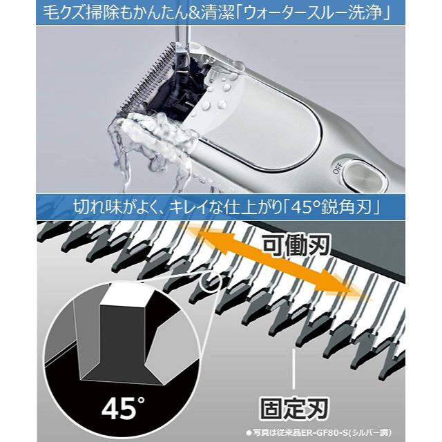 パナソニック バリカン ヘアーカッター 充電 交流式 シルバー調 ER-GF81 1