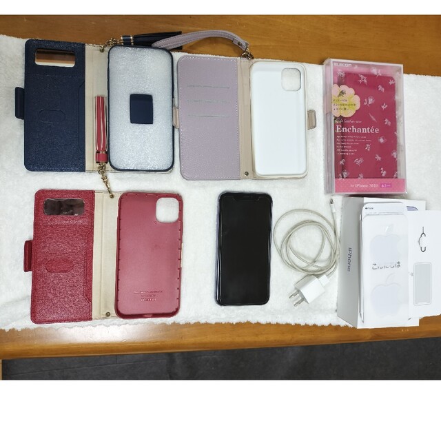 スマホ/家電/カメラ美品iPhone11 64GB パープル手帳型ケース 4個 同梱