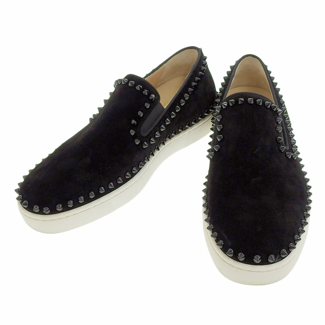 クリスチャンルブタン PIK BOAT FLAT スパイク スウェード スリッポン