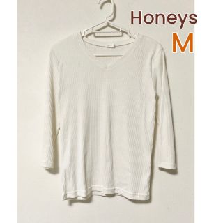 ハニーズ(HONEYS)の【美品】ハニーズ  7分袖 カットソー M 春夏 Vネック トップス Tシャツ (カットソー(長袖/七分))