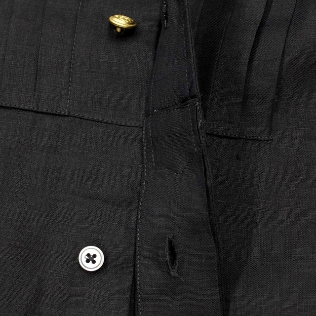 【新品】ピーティートリノ PT TORINO リネン ブザム バンドカラーシャツ ブラック【サイズ37】【メンズ】