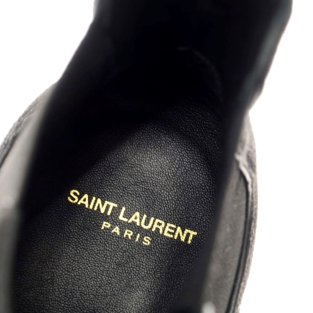 【中古】サンローランパリ SAINT LAURENT PARIS 型押しレザー サイドゴアブーツ ブラック【サイズ43】【メンズ】 メンズの靴/シューズ(ブーツ)の商品写真