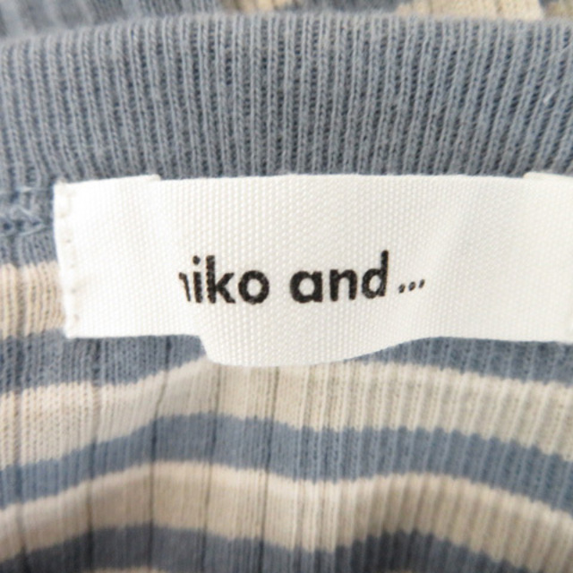 niko and...(ニコアンド)のニコアンド Tシャツ カットソー 五分袖 ラウンドネック ボーダー柄 3 レディースのトップス(その他)の商品写真