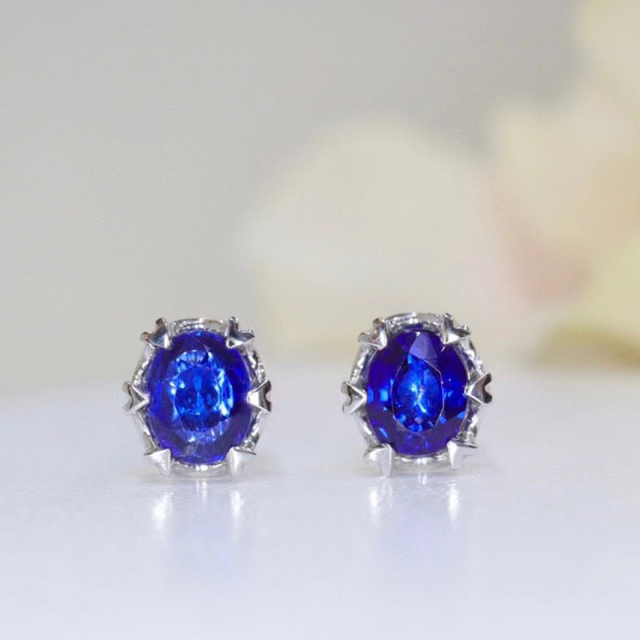 適切な価格 天然 f k18 ピアス0.88ct ブルーサファイア ロイヤル