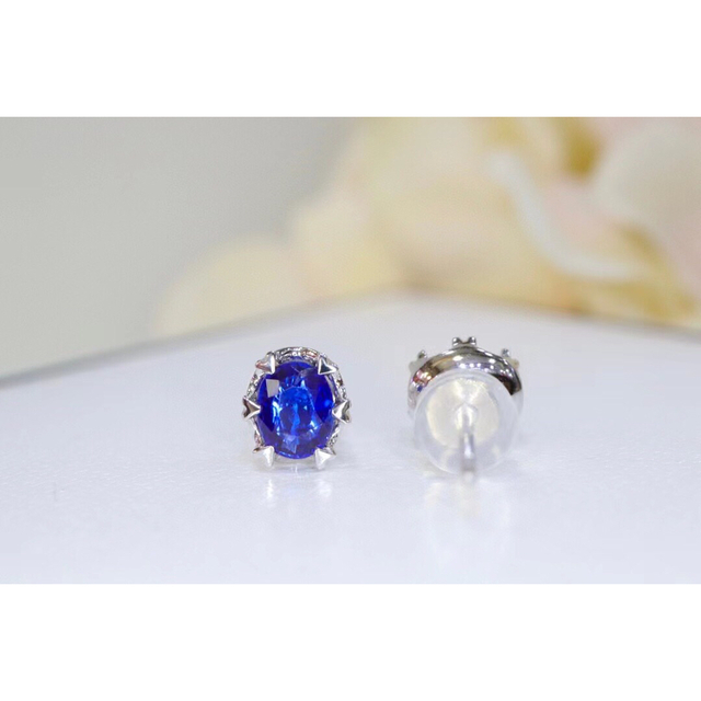 天然 ロイヤル ブルーサファイア  ピアス0.88ct k18 f