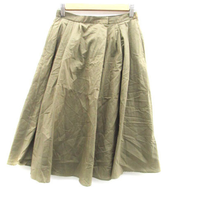 le.coeur blanc(ルクールブラン)のルクールブラン フレアスカート ミモレ丈 38 カーキ レディースのスカート(ひざ丈スカート)の商品写真