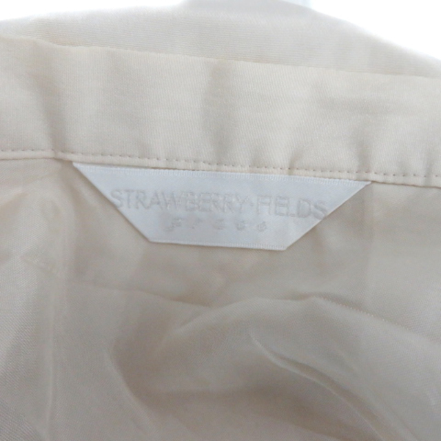 STRAWBERRY-FIELDS(ストロベリーフィールズ)のストロベリーフィールズ フレアスカート ギャザースカート ひざ丈 無地 白 レディースのスカート(ひざ丈スカート)の商品写真