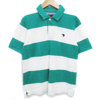 カンタベリー(CANTERBURY)のカンタベリー ポロシャツ 半袖 ポロカラー ボーダー柄 S 白 緑 /FF30(ポロシャツ)
