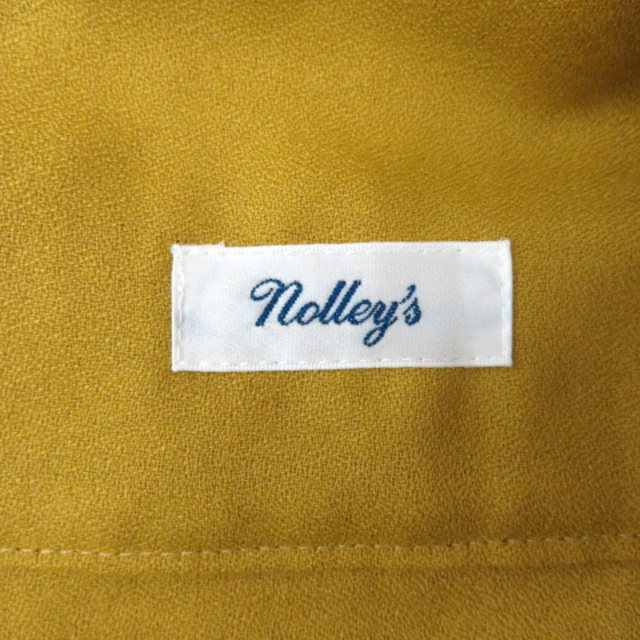 NOLLEY'S(ノーリーズ)のノーリーズ ワンピース ラウンドネック 七分袖 無地 ウール マスタードイエロー レディースのワンピース(ミニワンピース)の商品写真