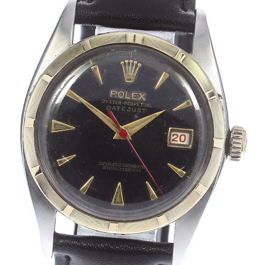 訳あり ロレックス ROLEX 6105 デイトジャスト YGベゼル リダンダイヤル 自動巻き メンズ _569765【ev20】