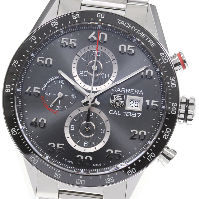 最安値に挑戦! クロノグラフ キャリバー1887 カレラ CAR2A11-2 HEUER TAG タグホイヤー Heuer TAG 自動巻き 箱・保証書付き_748539 良品 メンズ 腕時計(アナログ) HEUER ホイヤー 手巻き メンズ 腕時計 ウォッチ