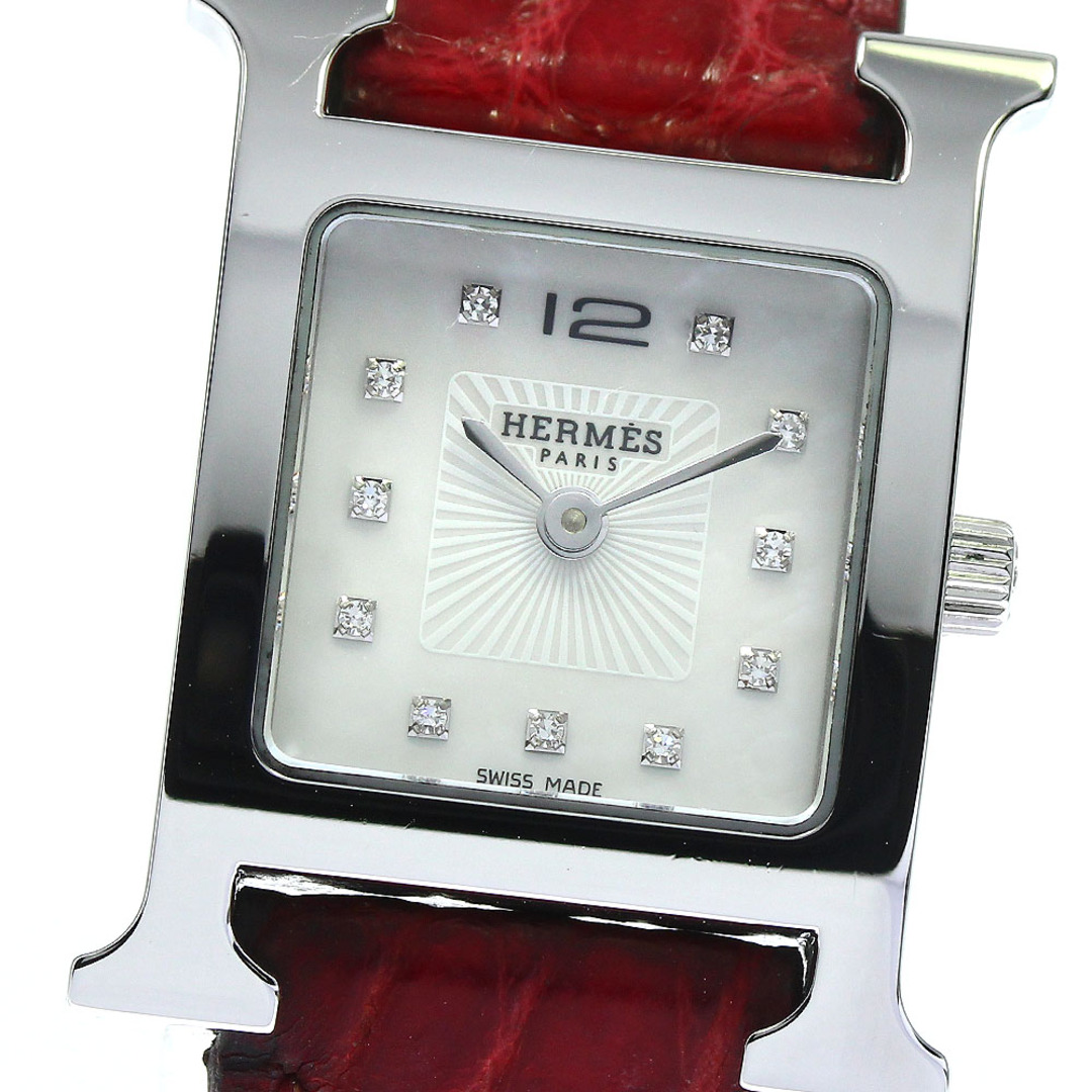 エルメス HERMES HH1.210 Hウォッチ 11Pダイヤ クォーツ レディース _748743