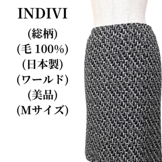 インディヴィ(INDIVI)のINDIVI インディヴィ タイトスカート 毛100% 匿名配送(ひざ丈スカート)