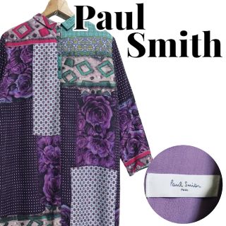 ポールスミス(Paul Smith)の【ひまわり様】Paul Smith 総柄 派手柄 パッチワーク風 ワンピース L(ひざ丈ワンピース)