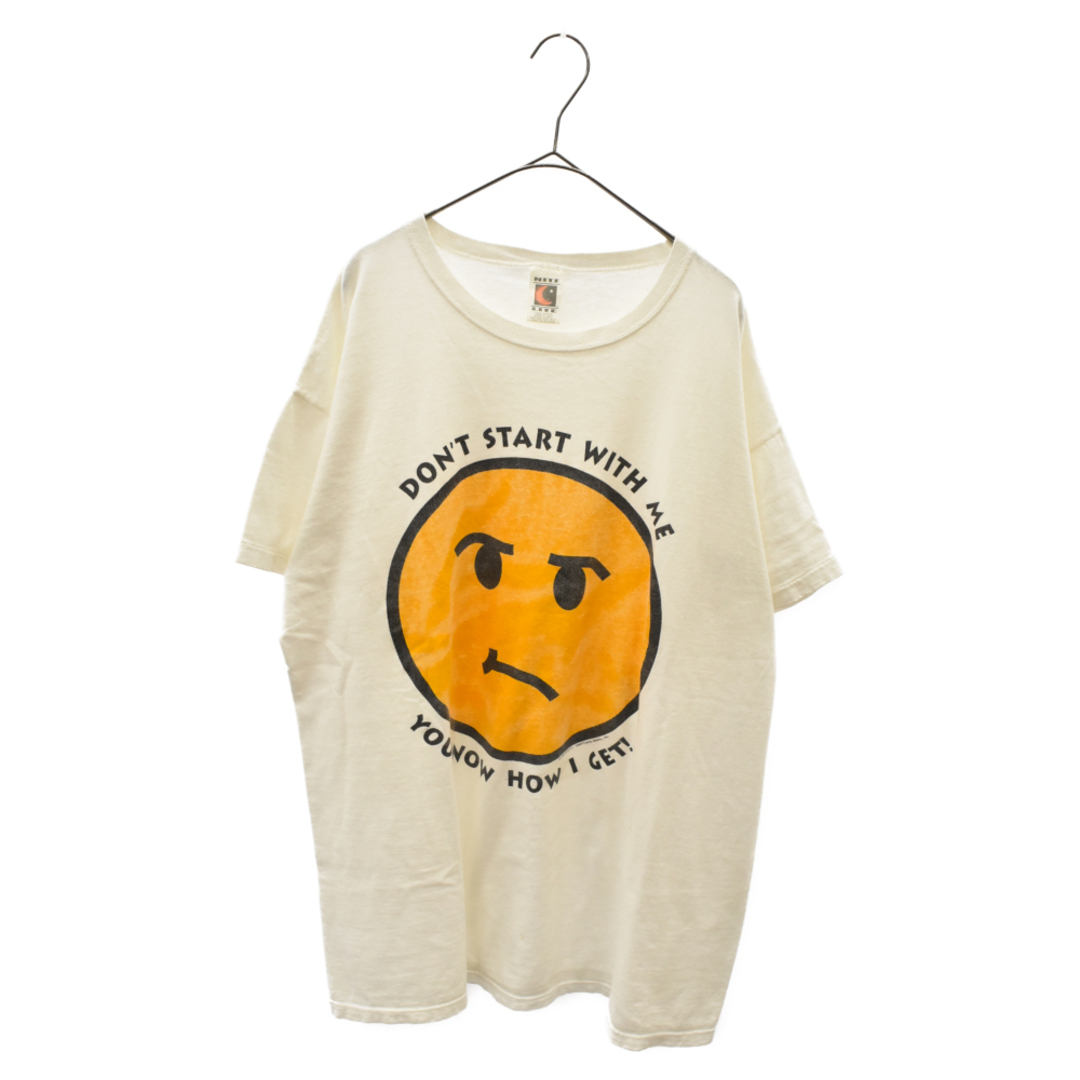 VINTAGE ヴィンテージ 00s DON'T START WITH ME 困りスマイルプリント 半袖Tシャツ カットソー ホワイト