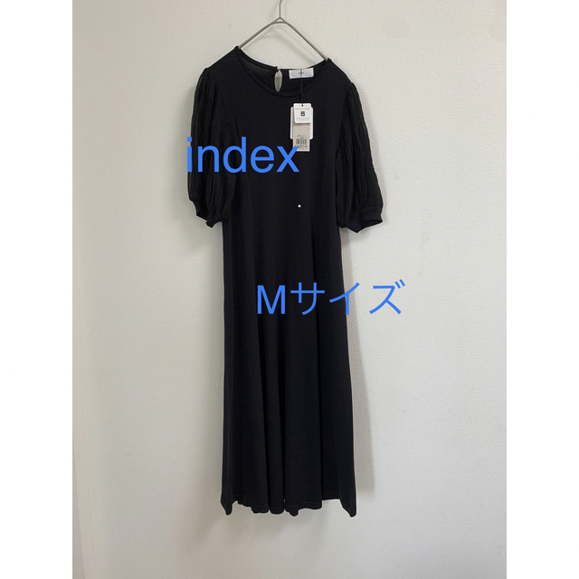 INDEX(インデックス)の3266 index ドッキングニットワンピ　ブラック　Mサイズ レディースのワンピース(ロングワンピース/マキシワンピース)の商品写真