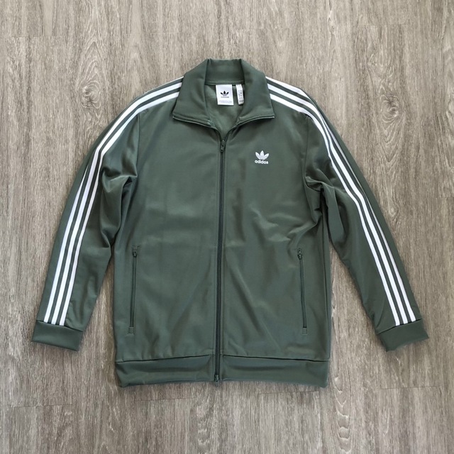 7493 美品✨adidasトラックジャケットべッケンバウアーオリーブグリーンS