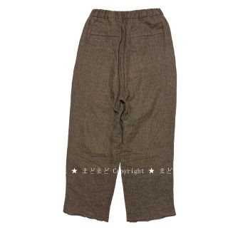 オールドマンズテーラー リネン イージー パンツ M 麻 ブラウン 茶色の